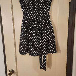 Black with white polkadot mini dress